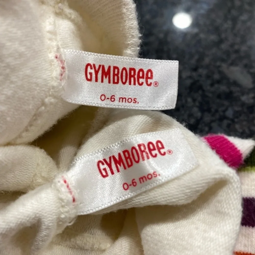 Gymboree‎ Cream Tights with Stripes and Patterns lot of 2